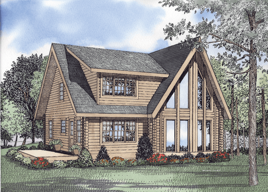 House Plan B1057 The Highland, Barna Log House Plan