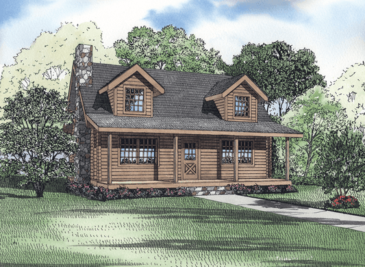 House Plan B1023 The Blue Grass, Barna Log House Plan - Nelson Design Group
