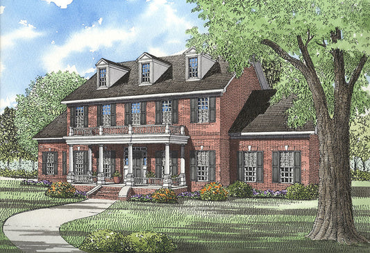 House Plan 147 Olive Street, Colonial Classical Federal House Plan