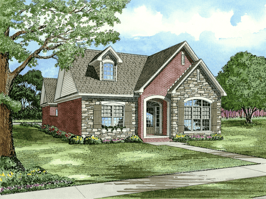 House Plan 987 Belmont Avenue, Stone-And-Brick House Plan