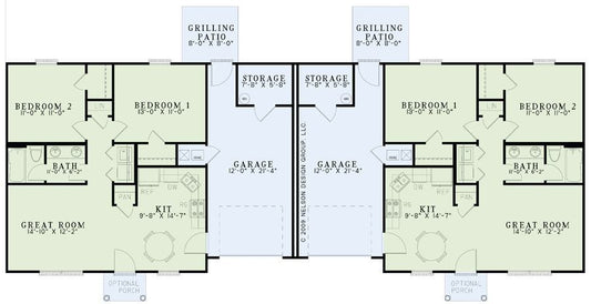 House Plan 1318 Donovan Drive-A, Multi-Family House Plan