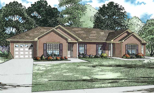 House Plan 1320B Dunham Drive-B, Multi-Family House Plan