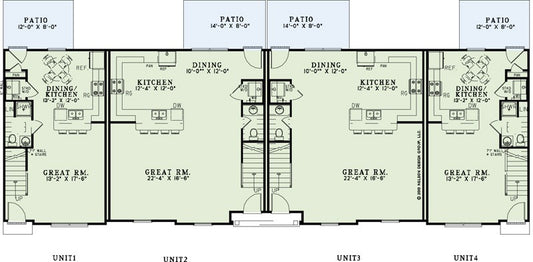 House Plan 1350 Buckingham Court, Multi-Family House Plan