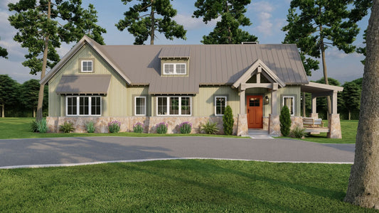 House Plan 5024 Adirondack Cottage, Arts and Crafts House Plan