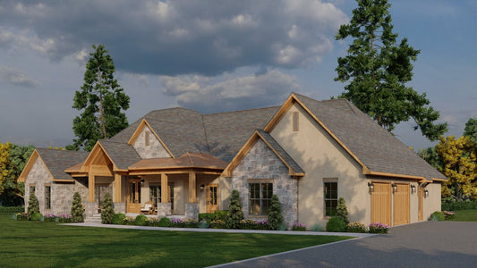 Rustic House Plan, Riverstone Retreat 5456