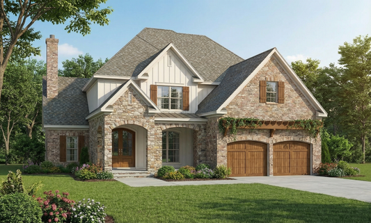 House Plan 1334 The Woodbridge, Stone-And-Brick House Plan