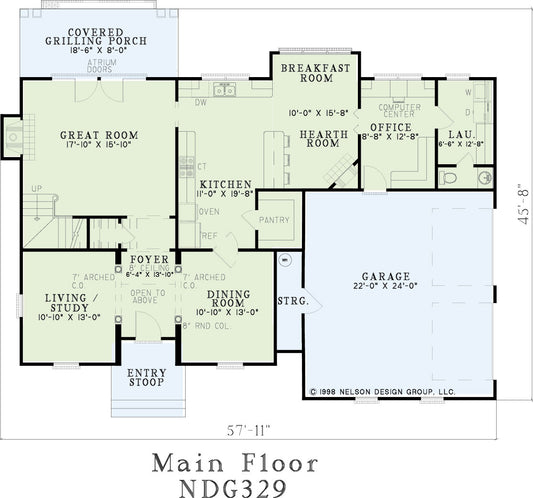 House Plan 329 Olive Street, French Traditional House Plan