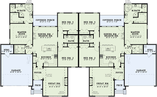 House Plan 406 Ivy Green, Multi-Family House Plan