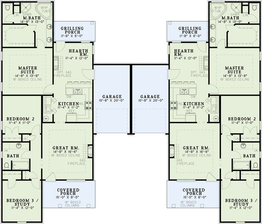 House Plan 430 Rosewood, Multi-Family House Plan
