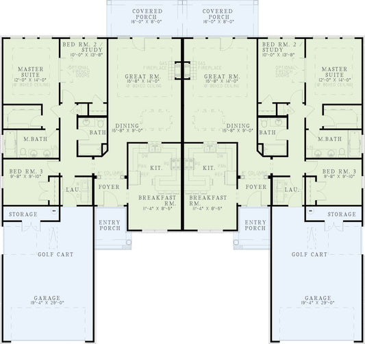 House Plan 448 Ivy Green, Multi-Family House Plan