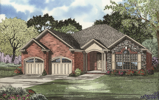 House Plan 826 Woodland Drive, Stone-And-Brick House Plan