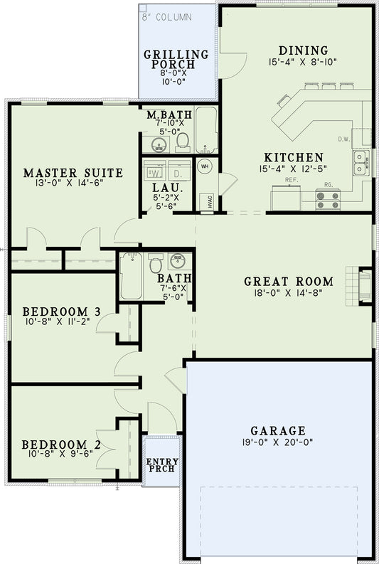 House Plan 885B Spruce Street, Traditional House Plan