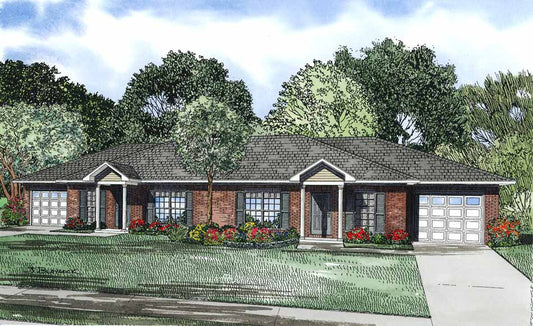 House Plan 1317A Muriel Drive-A, Multi-Family House Plan - Nelson Design Group