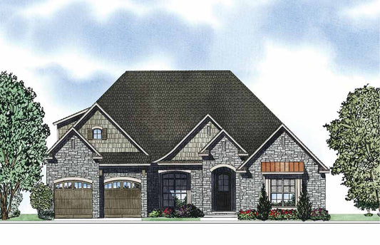 House Plan 1335 The Stonechase, Stone-And-Brick House Plan - Nelson Design Group