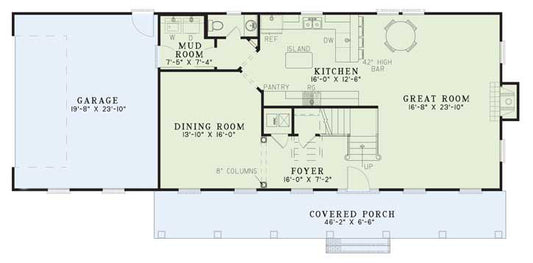 House Plan 275 Olive Street, Colonial Classical Federal House Plan
