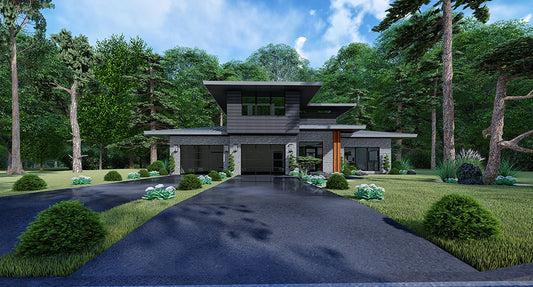 House Plan 1052 Clearview Drive, Contemporary Modern House Plan