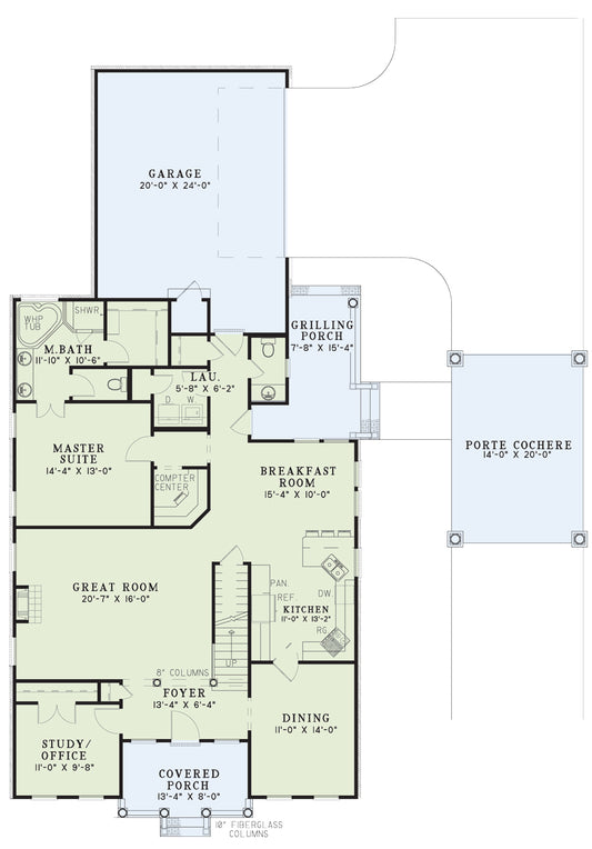 House Plan 934 Park Street, Midtown Village House Plan