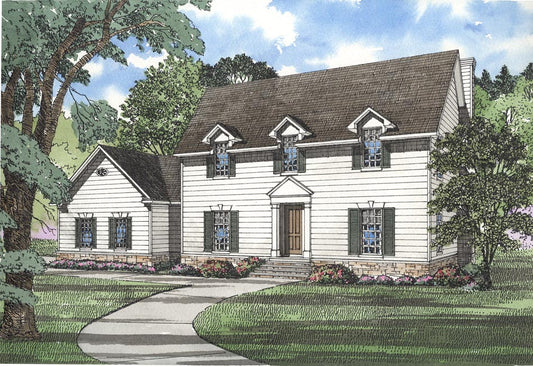 House Plan 324 Maple Street, Colonial Classical Federal House Plan