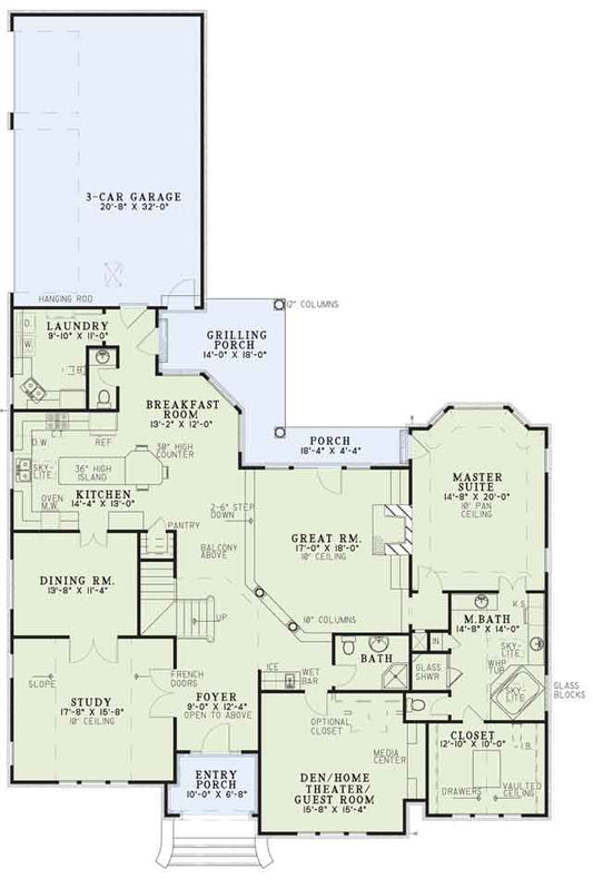 House Plan 668 Willow Lane, French Classic House Plan