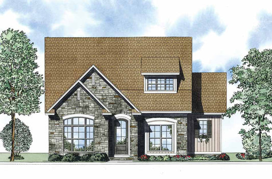 House Plan 1330 The Stonebrook, Stone-And-Brick House Plan