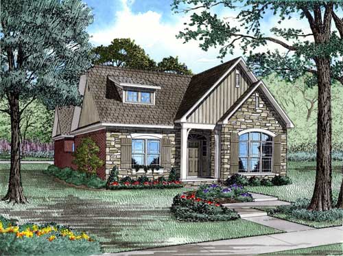 House Plan 987C Belmont Avenue, Stone-And-Brick House Plan