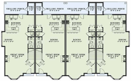 House Plan 1439 Wilshire Village, Multi-Family House Plan