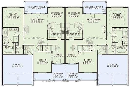 House Plan 984 Cambridge Court, Multi-Family House Plan