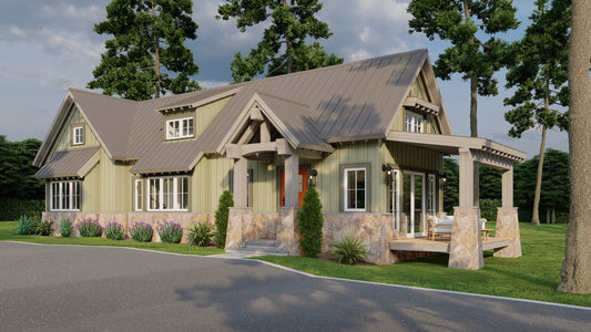 House Plan 5024 Adirondack Cottage, Arts and Crafts House Plan