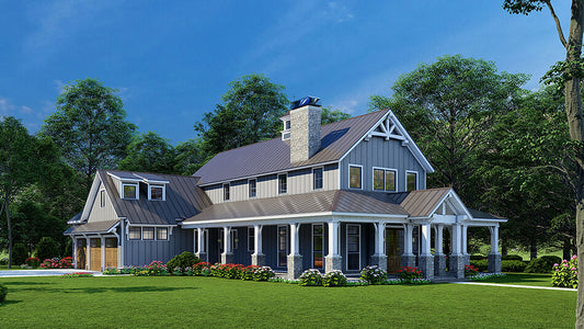 House Plan 5321-3C Grey Horse Ranch, Farmhouse House Plan