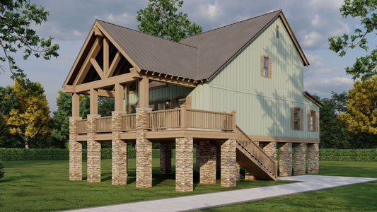 Riverbend Cabin House Plan, 5458 River Falls Cabin