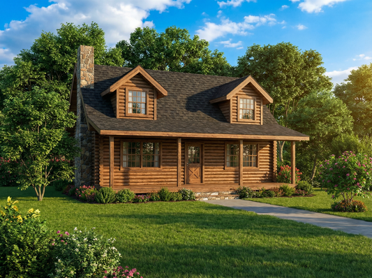 House Plan B1023 The Blue Grass, Barna Log House Plan - Nelson Design Group