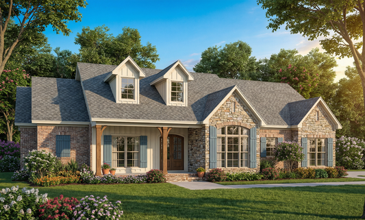 House Plan 1299 Evergreen Cove, Stone-And-Brick House Plan