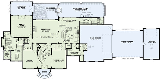 House Plan 1443 Corinthian, European House Plan