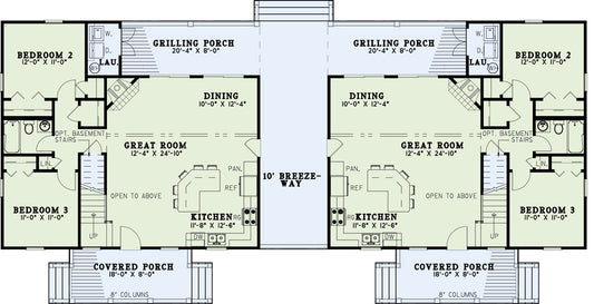 House Plan 1466 Eagle View Trail, Multi-Family House Plan