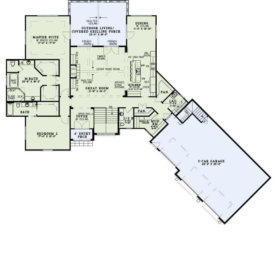 House Plan 1496 Dellwood Drive, Rustic House Plan - Nelson Design Group