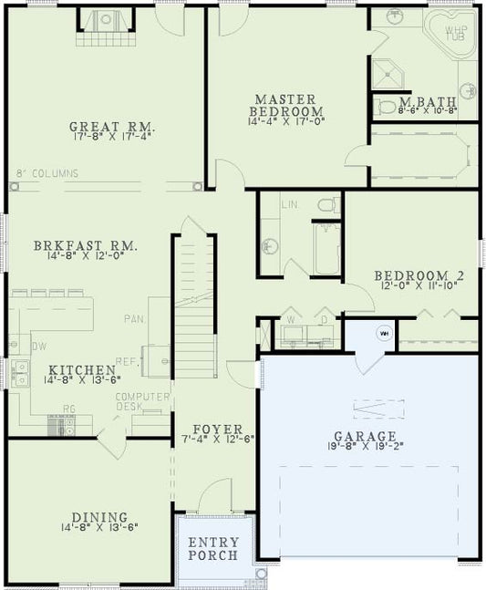 House Plan 319 Maple Street, Traditional House Plan