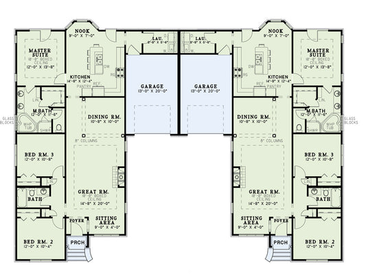 House Plan 409 Auburn Place, Multi-Family House Plan