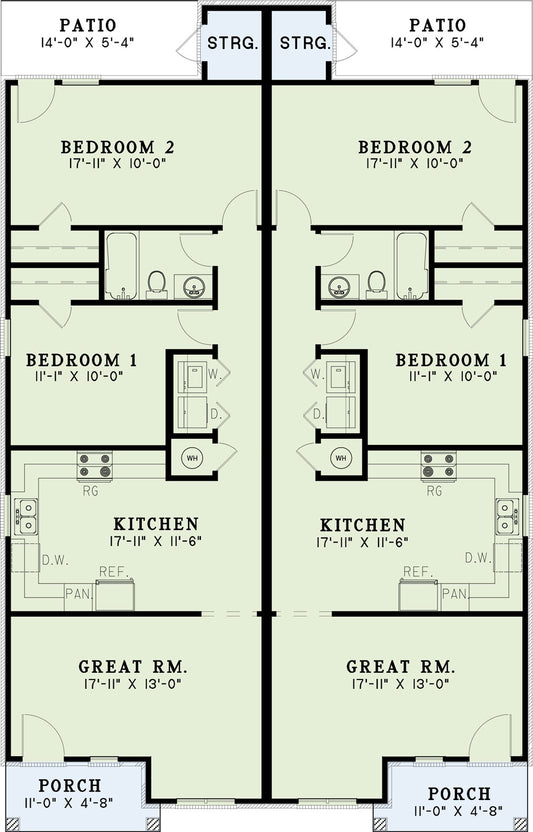 House Plan 489 Carriage Hill, Multi-Family House Plan