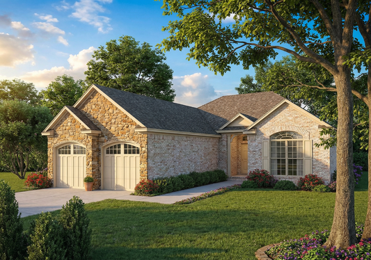 House Plan 830 Woodland Drive, Stone-And-Brick House Plan