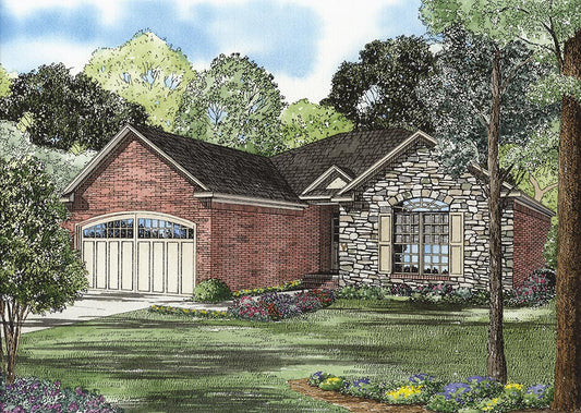 House Plan 831 Woodland Drive, Stone-And-Brick House Plan