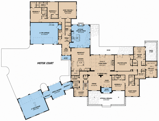 House Plan 5043 Winslow Manor, European House Plan