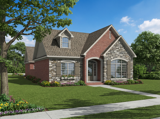 House Plan 987B Belmont Avenue, Stone-And-Brick House Plan