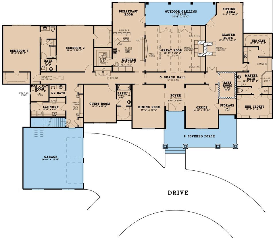 House Plan MEN 5195 Main Floor