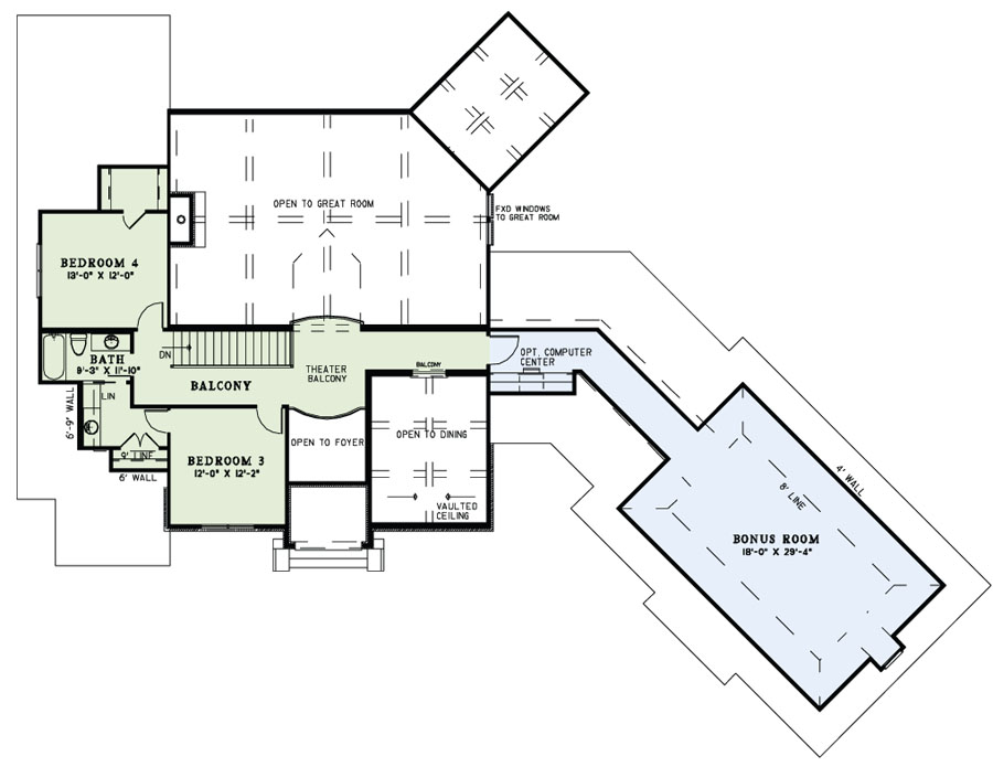 House Plan NDG 1424 Upper Floor