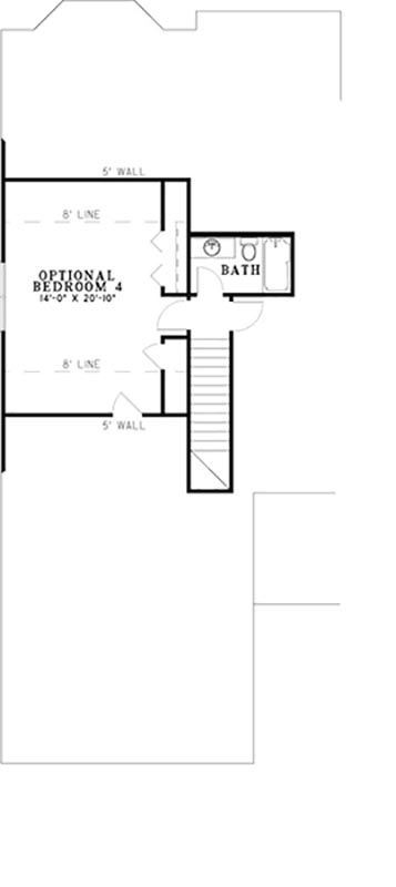 House Plan NDG541 Upper/Optional Bonus Room(B)