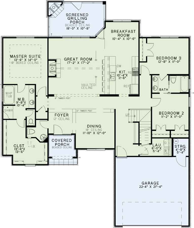 House Plan NDG 1400 Main Floor