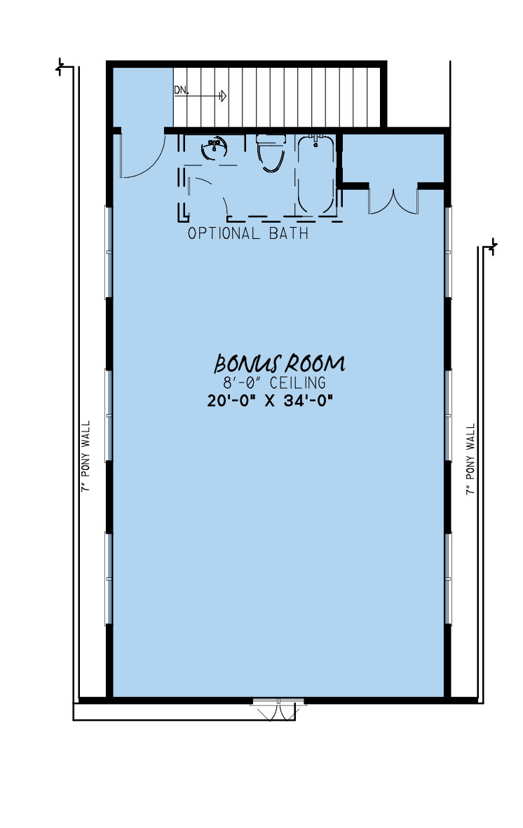 House Plan MEN 5248 Upper Floor/Bonus Room