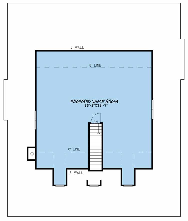 House Plan MEN 5020 Upper Floor/Bonus Room