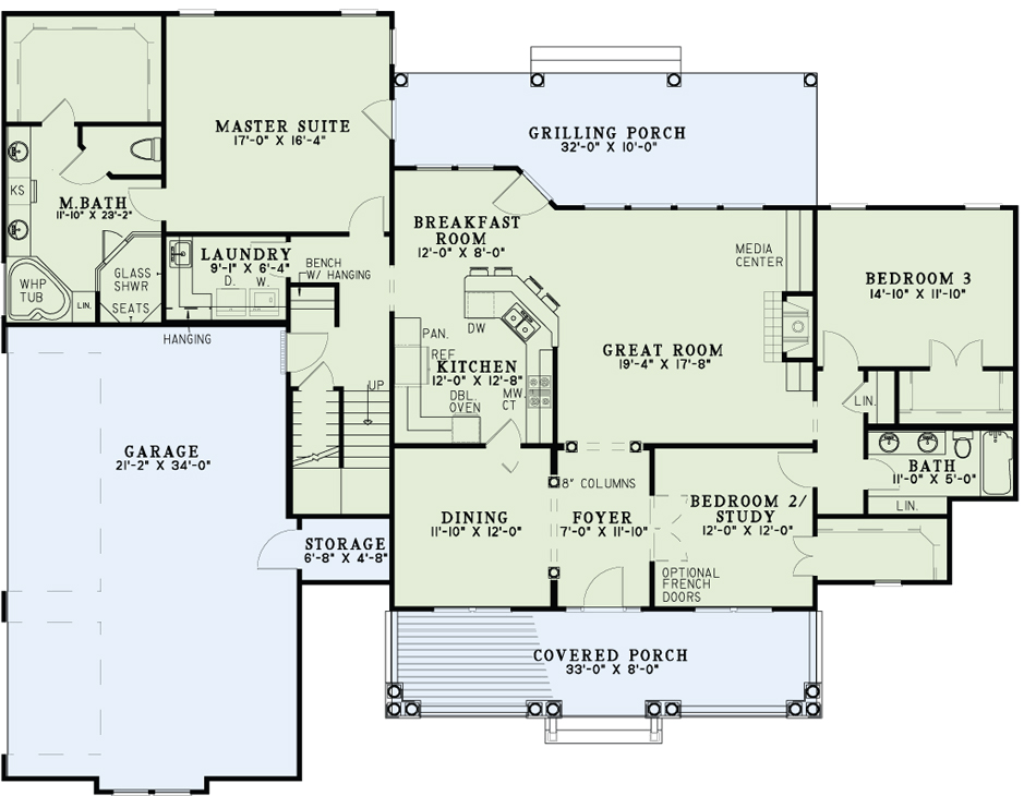 House Plan NDG 1620 Main Floor