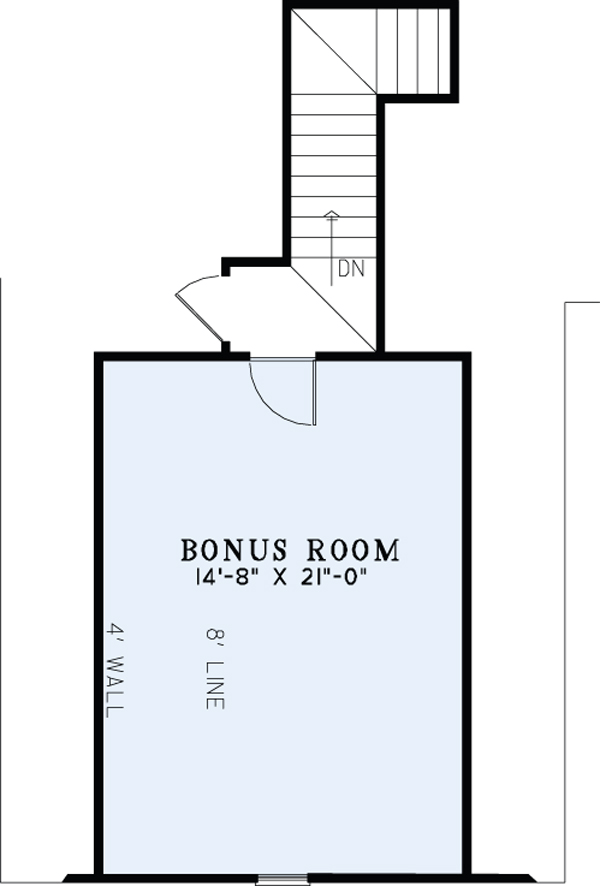 House Plan NDG 1417 Upper Floor/Bonus Room
